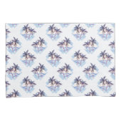 水彩画の紫色の幾何学的なヤシの木パターン 枕カバー (正面右)