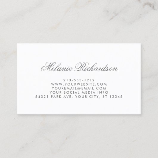 水彩画の紫色の紫外花のモノグラム 名刺 (裏面)