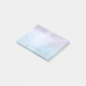 水彩画の紫色の青い金ゴールドは|のモノグラムの名前を主演します ポストイット (アングル)