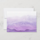 水彩画の紫色は|結婚RSVPの応答を振ります 出欠カード (裏面)
