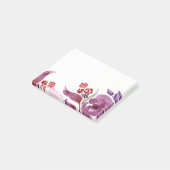 水彩画の紫色 + ピンクの花のポスト・イット ポストイット (アングル)