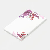 水彩画の紫色 + ピンクの花のポスト・イット ポストイット (アングル)