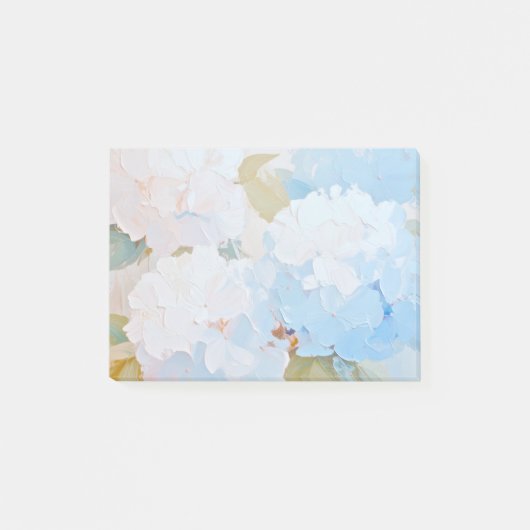 水彩画の紫陽花の付箋 ポストイット (正面)