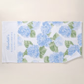 水彩画の紫陽花　花嫁 ビーチタオル (正面)