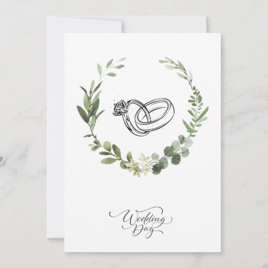 水彩画の結婚式お知らせカード セーブザデート (裏面)
