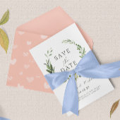 水彩画の結婚式お知らせカード セーブザデート