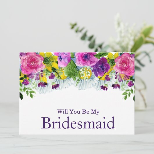 水彩画の結婚式の仲間になってくれる? 招待状 (スタンド正面)