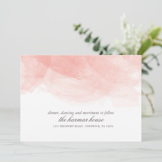 水彩画の結婚式の受付カード 招待状 (スタンド正面)