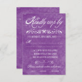 水彩画の結婚式の応答カード 出欠カード (正面/裏面)