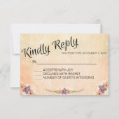 水彩画の結婚式の応答カードIDPP1メニュー 出欠カード (正面)