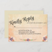 水彩画の結婚式の応答カードIDPP1メニュー 出欠カード (正面/裏面)