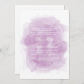 水彩画の結婚式招待状-紫色の水彩画 招待状 (正面/裏面)