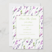 水彩画の結婚式・Save the Date 招待状 (正面)