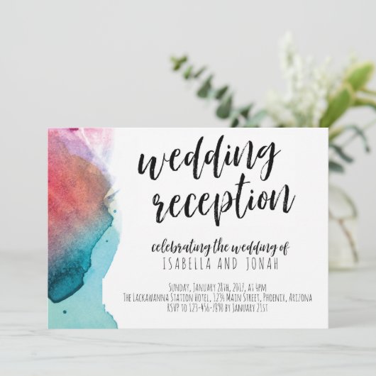 水彩画の結婚披露宴の招待状だけ 招待状 (スタンド正面)