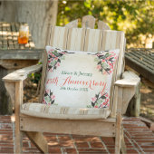 水彩画の結婚記念日の植物の珊瑚 アウトドアクッション (椅子)