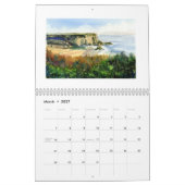 水彩画の絵画のカリフォルニア カレンダー (3月 2027)