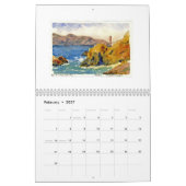 水彩画の絵画のカリフォルニア カレンダー (2月 2027)