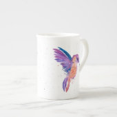 水彩画の絵画のハチドリのマグ ボーンチャイナマグカップ (正面右)