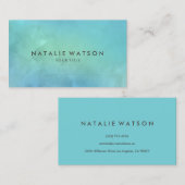 水彩画の絵画のモダンな最小主義のターコイズ 名刺 (正面/裏面)