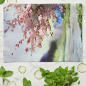 水彩画の絵画の景色 キッチンタオル (折り畳み)