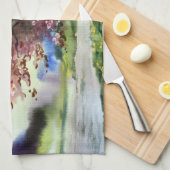 水彩画の絵画の景色 キッチンタオル (四つ折り)