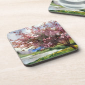 水彩画の絵画の景色 コースター (左側)