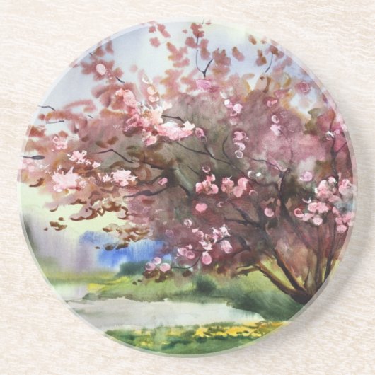 水彩画の絵画の景色 コースター (正面)