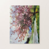 水彩画の絵画の景色 ジグソーパズル (縦)