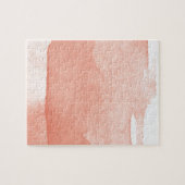 水彩画の絵画の珊瑚のピンクのグラデーションな近代美術 ジグソーパズル (横)