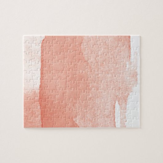 水彩画の絵画の珊瑚のピンクのグラデーションな近代美術 ジグソーパズル (横)