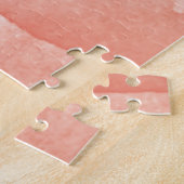 水彩画の絵画の珊瑚のピンクのグラデーションな近代美術 ジグソーパズル (側面)