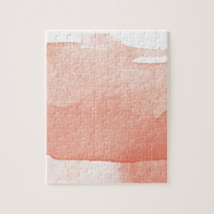 水彩画の絵画の珊瑚のピンクのグラデーションな近代美術 ジグソーパズル