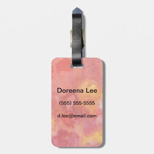 水彩画の絵画の背景 ラゲッジタグ (裏面縦)