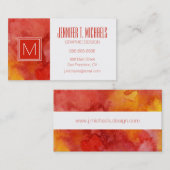 水彩画の絵画の背景 名刺 (正面/裏面)