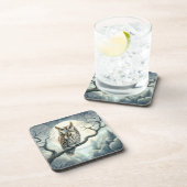 水彩画の絶叫フクロウ コースター (右側)