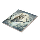 水彩画の絶叫フクロウ タイル (側面)