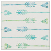 水彩画の緑および青の矢 ファブリック (クローズアップ)