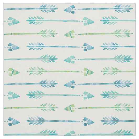 水彩画の緑および青の矢 ファブリック (見本)