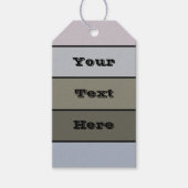 水彩画の緑と黒ストライプ色紙 ギフトタグ (正面)