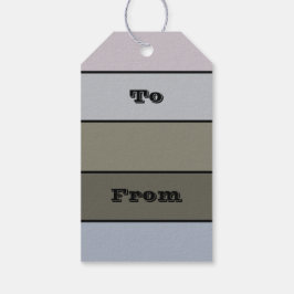 水彩画の緑と黒ストライプ色紙 ギフトタグ