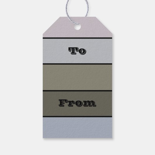 水彩画の緑と黒ストライプ色紙 ギフトタグ (裏面)