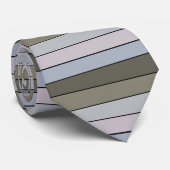 水彩画の緑と黒ストライプ色紙 ネクタイ (ロール)