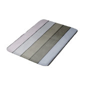 水彩画の緑と黒ストライプ色紙 バスマット (アングル)