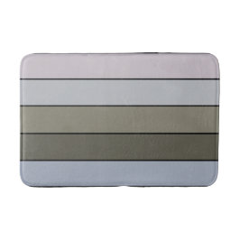 水彩画の緑と黒ストライプ色紙 バスマット