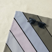 水彩画の緑と黒ストライプ色紙 ビーチタオル (インサイチュ)