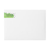 水彩画の緑の紙吹雪の水玉模様 ラップアラウンドラベル (正面)