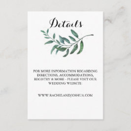 水彩画の緑の草木の明細カード エンクロージャーカード