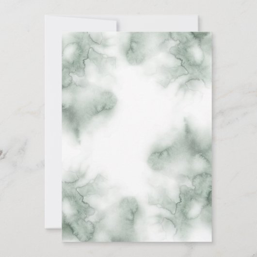 水彩画の緑の草木|のユーカリの婚約パーティ 招待状 (裏面)