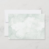 水彩画の緑の葉の結婚式の出欠確認 出欠カード (裏面)