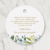 水彩画の緑、ユーカリの葉 フェイバータグ (裏面)